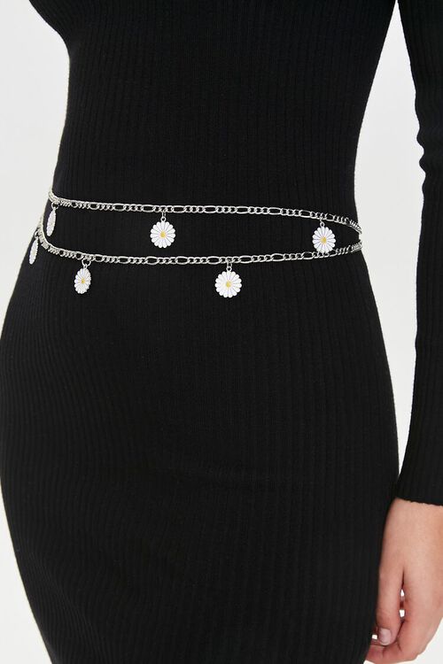 SILVER Daisy Charm Layered Hip Belt, image 2