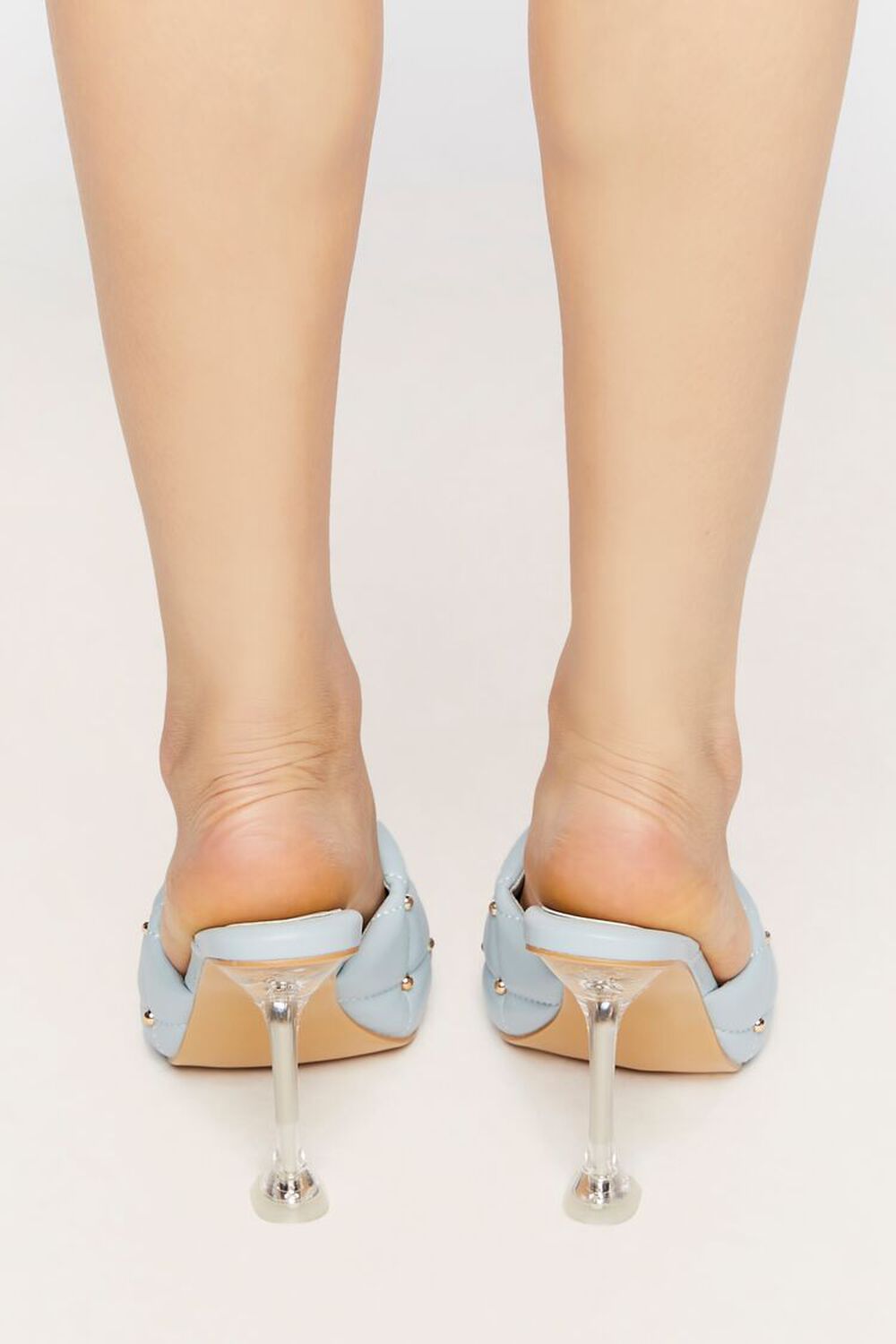 BLUE Quilted Slip-On Heels, image 3