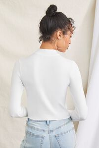 WHITE Fitted Sweater-Knit Crop Top, image 3