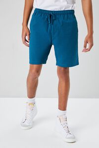 DARK BLUE Seersucker Drawstring Shorts, image 2