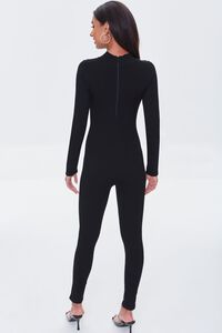 BLACK Seamless Mock Neck Jumpsuit, image 3