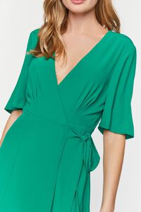 GREEN Crepe Midi Wrap Dress, image 5