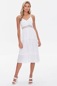 WHITE Lace-Trim Cami Dress, image 4