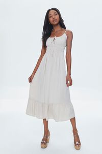 Twill Ruffled Cami Midi Dress, image 4