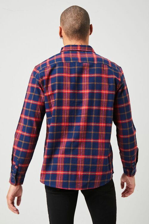 NAVY/RED Plaid Flannel Shirt, image 3