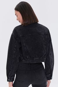 WASHED BLACK Semi-Cropped Denim Jacket, image 3