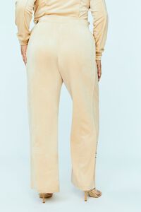 TAN/MULTI Plus Size Baby Phat Velvet Flare Pants, image 4