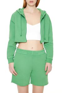 GREEN Cropped Zip-Up Hoodie, image 5