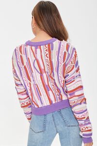 PURPLE/MULTI Textured Stripe Geo Sweater, image 3