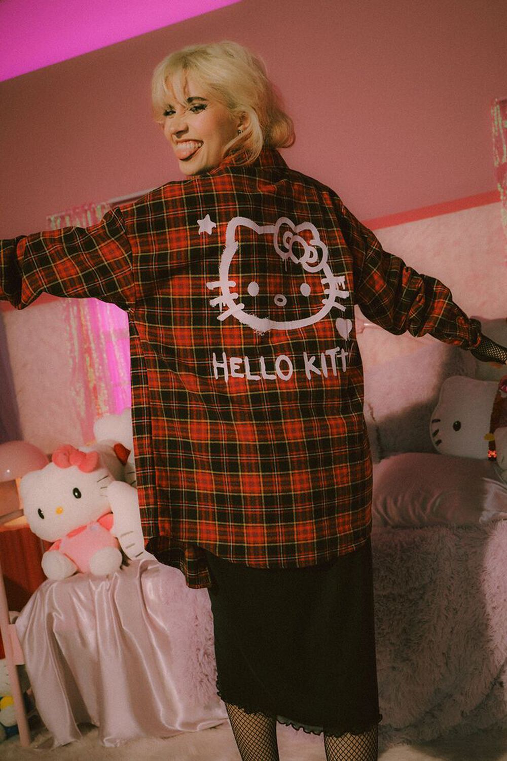 RED/MULTI Hello Kitty & Friends Flannel Shirt, image 1