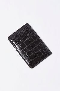 BLACK Faux Croc Leather Wallet, image 1