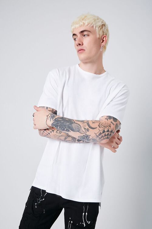WHITE Vented High-Low Tee, image 1