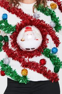 IVORY/MULTI Santa Snowglobe Garland Ball Sweater, image 5