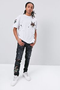 WHITE/MULTI Embroidered Graphic Paint Splatter Tee, image 4