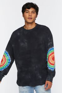 BLACK/MULTI Tie-Dye French Terry Pullover, image 1