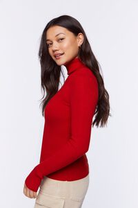 RED APPLE Ribbed Turtleneck Sweater-Knit Top, image 2