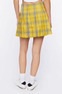 YELLOW/MULTI Dual-Buckle Pleated Plaid Skirt, image 4