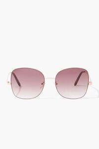 ROSE GOLD/BROWN Square Tinted Sunglasses, image 1