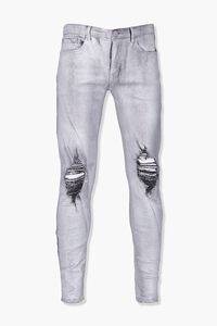 SILVER Distressed Coated Skinny Jeans, image 1