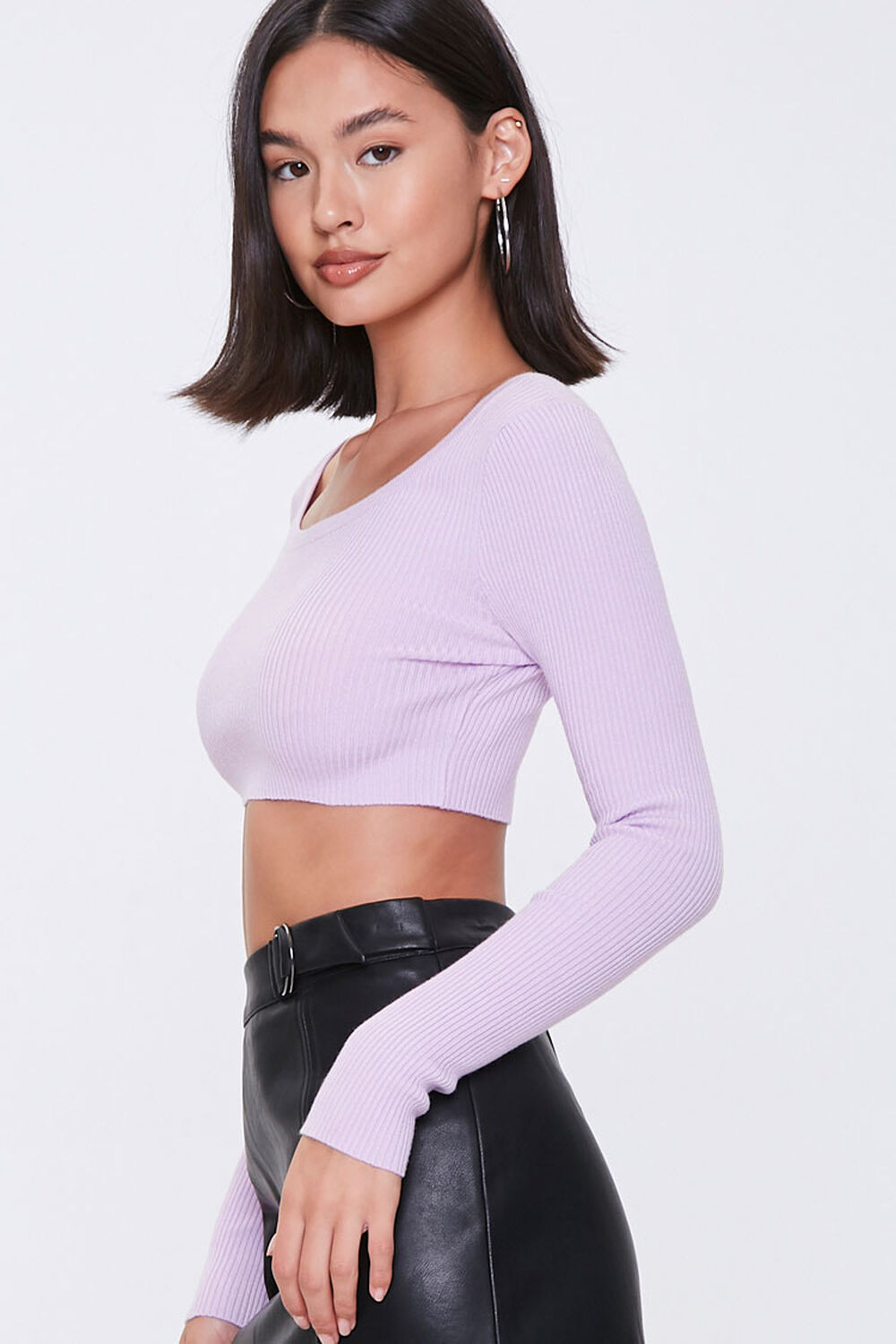 Cropped Sweater-Knit Top