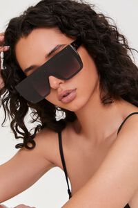 BLACK/BLACK Tinted Shield Sunglasses, image 3