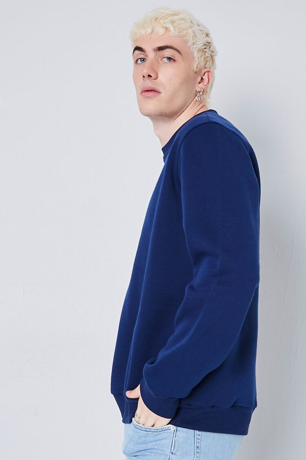BLUE Basic Drop-Shoulder Sweatshirt, image 2