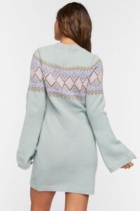 LIGHT BLUE/MULTI Fair Isle Sweater Mini Dress, image 3