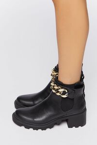 BLACK Curb Chain Chelsea Boots, image 2