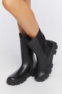 BLACK/BLACK Mid-Calf Chelsea Boots, image 1