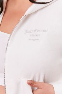 IVORY/SILVER Plus Size Juicy Couture Velour Zip-Up Jacket, image 5
