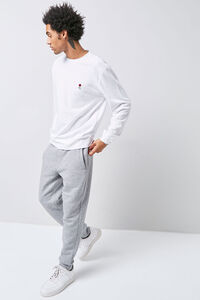 WHITE/RED Embroidered Rose Sweatshirt, image 4