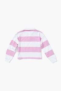 PINK/WHITE Girls Striped Rugby Shirt (Kids), image 2