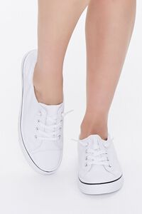 WHITE Canvas Low-Top Sneakers, image 4