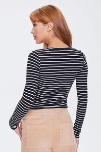 Striped Long Sleeve Henley Top, image 4