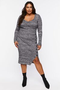 GREY/MULTI Plus Size Marled Midi Sweater Dress, image 5