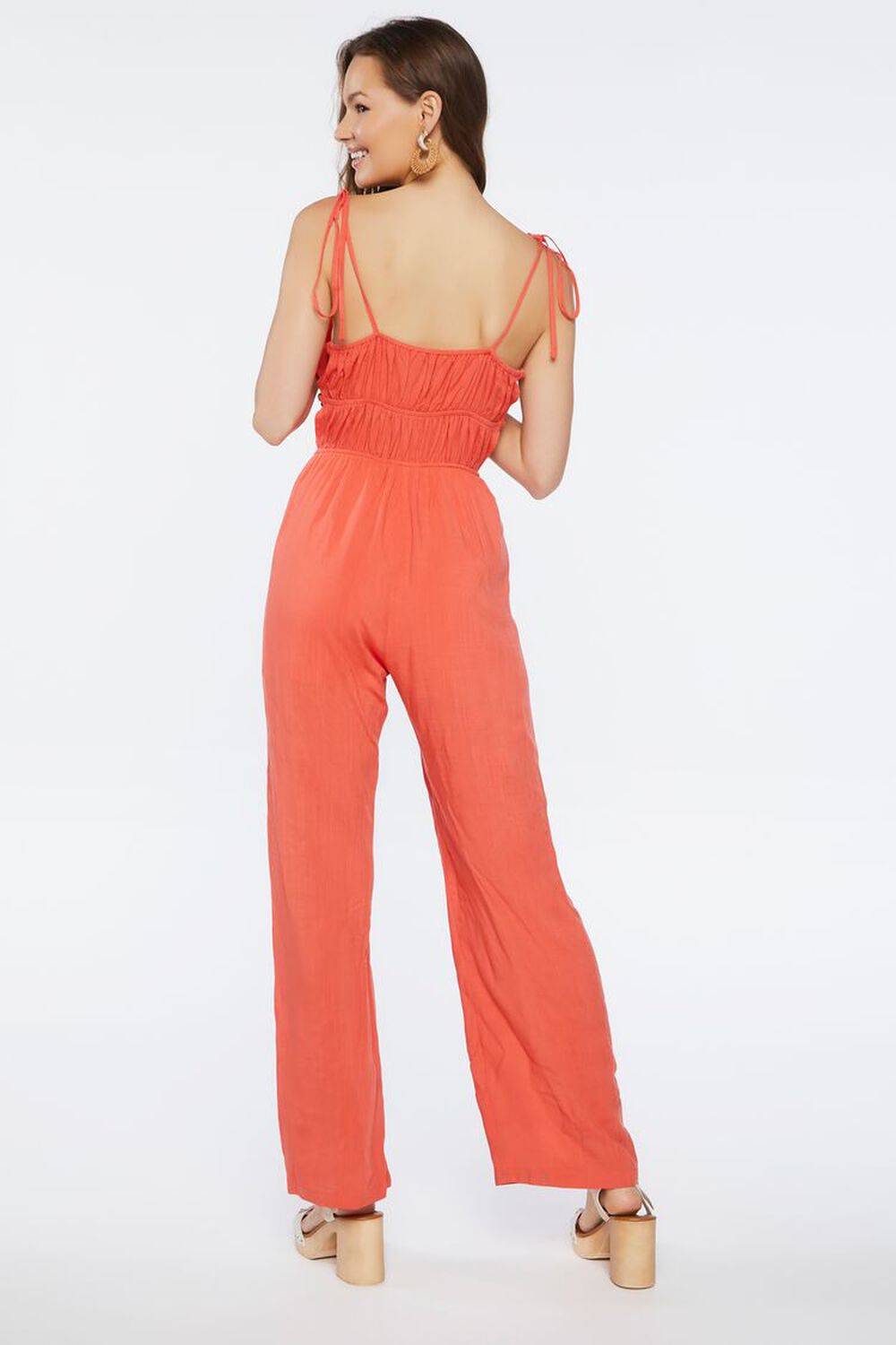 CORAL Ruched Tie-Strap Jumpsuit, image 3
