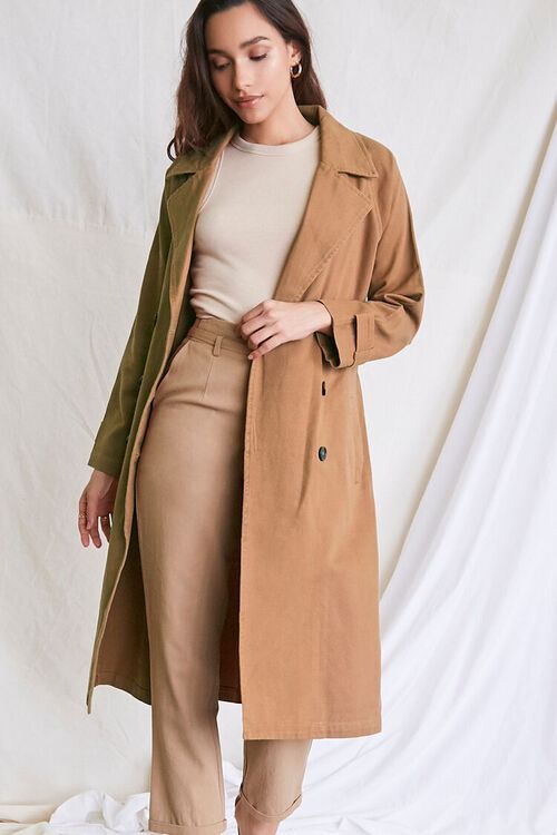 CAMEL Twill Double-Breasted Trench Coat, image 1