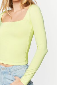 BUTTERFLY GREEN Long-Sleeve Square-Neck Top, image 5