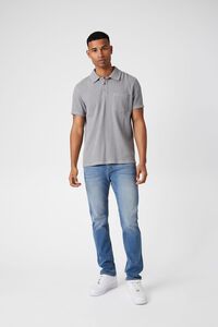 HARBOR GREY Ribbed Slim-Fit Pocket Polo Shirt, image 4