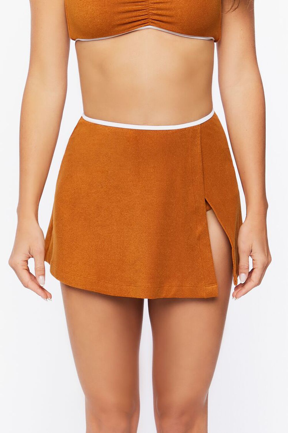 MAPLE Contrast-Trim Swim Cover-Up Skirt, image 2