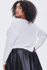 Plus Size Waffle Knit Crop Top, image 3