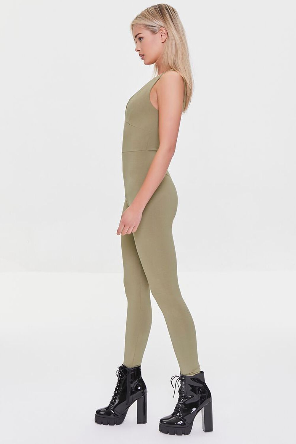 OLIVE Plunging Form-Fitting Jumpsuit, image 2