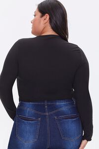 BLACK Plus Size Brushed Ruched Top, image 3