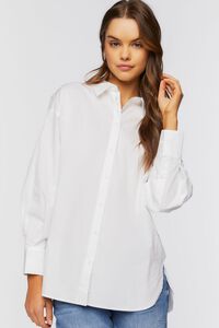 WHITE Oversized Poplin Shirt, image 1