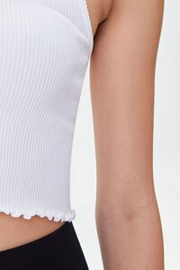 WHITE Active Seamless Lettuce-Edge Crop Top, image 5