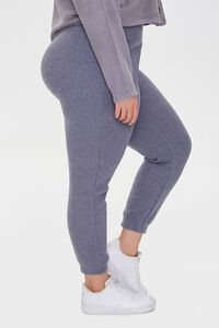 CHARCOAL Plus Size Ribbed Knit Joggers, image 3