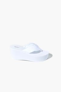 WHITE Flatform Thong Sandals, image 2