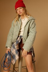 SEAFOAM Quilted Toggle-Drawstring Puffer Jacket, image 1