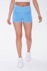 BABY BLUE Active Cotton-Blend Biker Shorts, image 2