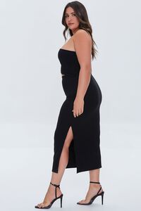 BLACK Plus Size One-Shoulder Midi Dress, image 2
